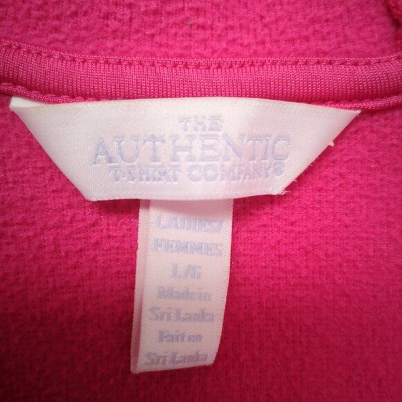 The Authentic T-shirt Company Ladies Fleece Lined Full Zip Pink Hoodie - Picture 3 of 14